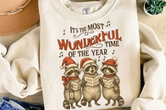 Christmas Raccoon Carolers Sublimation, Christmas Png Product Image 2
