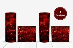 Red Glitter Tumbler Sublimation, Red Tumbler Wrap Design Product Image 3