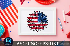 4th of July Sunflower SVG, Sunflower SVG Product Image 1