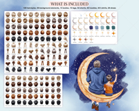 Moon with Dad Clipart Portrait Creator Product Image 3