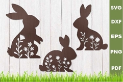 Bunny Silhouette SVG|Easter Laser cut, Cricut, Silhouette Product Image 3