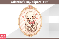Valentines day clipart Sweet Skeleton Valentine Clipart Product Image 1