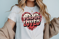 Mama Loved Heart With Flowers Vintage Style Mothers Day Product Image 3