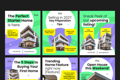 Modern Green Purple Real Estate Instagram Post Product Image 3