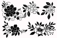 Floral Flowers Decorative SVG Bundle, Wedding Flower Clipart Product Image 5