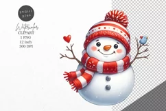 Christmas clipart, Snowman clipart, Winter sublimation Product Image 1