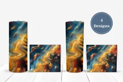 Cosmic Tumbler Sublimation, Fluid Art Tumbler Wrap Design Product Image 3