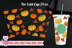 Pumpkin Spice Life svg for Full Wrap Venti Cold Cup 24 oz Product Image 3