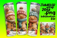 Winter Gingerbread Tumbler Wrap 20oz Sublimation Art Product Image 1