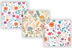 Colorful Wildflower Seamless Pattern Bundle, Tiny Floral Product Image 3