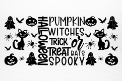 Halloween Word Art Can Glass Wrap SVG Product Image 3