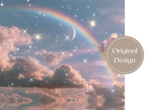 Glitter Tumbler Wrap Design, Glitter Rainbow Tumbler PNG Product Image 3