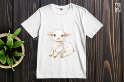 Watercolor Baby Lamb Clipart Sublimation PNG Product Image 3