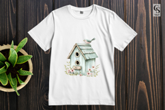 Floral Birdhouse Watercolor Clipart Sublimation PNG Product Image 3