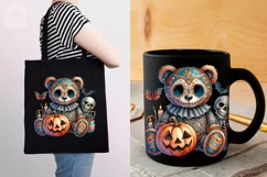 Watercolor Halloween Spooky Bear PNG sublimation Product Image 2