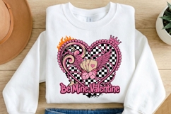 Be Mine Valentine PNG, Valentine Heart PNG, Pink Checker Hea Product Image 3