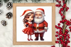 Mr And Mrs Santa Claus Clipart Sublimation, Christmas PNG Product Image 3