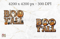 Boo Yall PNG, Rustic Wood Ghost Halloween Sublimation Design Product Image 2