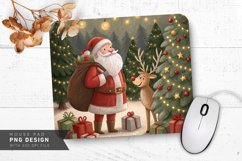 Santa and Reindeer with Bright Ornaments Mouse Pad PNG Product Image 1