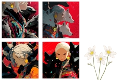 Fox Square Coasters, Red Square Coaster Designs Product Image 3