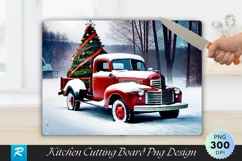 Festive Farm Truck Cutting Board PNG Design Product Image 1