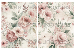 Shabby Chic, Pink, Paper, Floral, Papers, Junk Journal Product Image 3