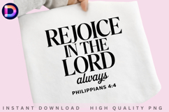 Rejoice in the Lord Always Philippians 4:4 Christian Bible Product Image 1