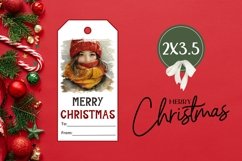 Watercolor Christmas Gift Tag, Snowman Gift Tag Printable Product Image 3