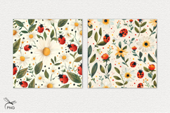 Ladybugs digital paper, background clipart Product Image 3