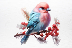 Chirstmas Birds Clipart PNG Product Image 3