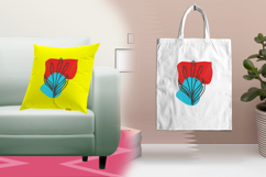 Red and Blue Abstract Floral Embroidery Design Product Image 3