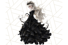 Dark Enchanted Princesses, Gothic Fairy Tale Clipart PNG Product Image 3