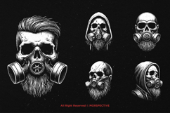 10 Bundle Dark Art Gas Mask Skull Head Gothic Doom Product Image 5