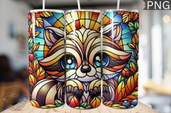 Cute Raccoon Fall Tumbler Wrap Design | High Quality 300 Dpi Product Image 1