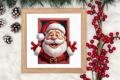 Christmas Santa Claus Peeking Clipart PNG Product Image 3