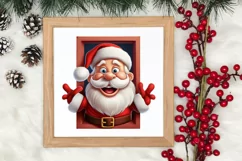 Christmas Santa Claus Peeking Clipart PNG Product Image 3