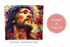 Stained Glass Flowers Tumbler, Jesus Sublimation Tumbler Product Image 3