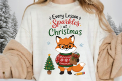 Fox Teacher Christmas PNG,Every Lesson Sparkles At Christmas Product Image 3