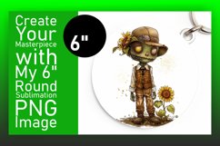 Keychain Halloween Round Design: Watercolor Scarecrow Product Image 1