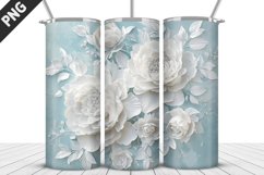 3D Flowers Tumbler Wrap | Sublimation Design | Tumble PNG Product Image 4