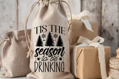 Tis the season to be drinking SVG, Christmas SVG Product Image 3
