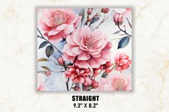 Peony Flowers Tumbler Wrap| Flower Tumbler Sublimation Product Image 3