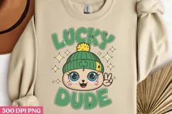 Lucky Dude PNG, Groovy ST Patricks Sublimation PNG Product Image 3