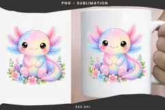 Pastel kawaii axolotl png design for T-shirts Product Image 3