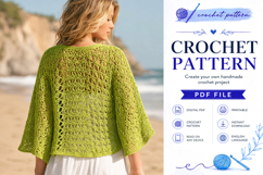 Lacy Flutter Sleeve Cardigan Crochet Pattern PDF Product Image 3