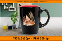 Autumn Books Candles and Pumpkins Sublimation PNG Product Image 3