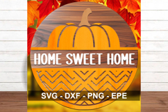 Home Sweet Home Fall Round Sign SVG Product Image 3