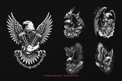 10 Bundle Dark Art Eagle Engine Bird Motorcycle V Twin Biker Product Image 5