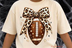 Leopard Football Bow PNG, Football Sublimation PNG, Game Day Product Image 3