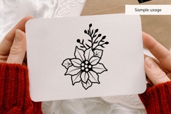 Hand Drawn Poinsettia Branch SVG Product Image 3